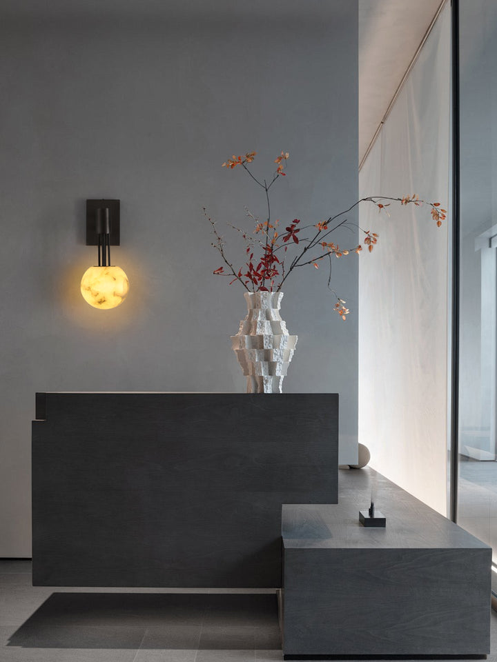 Obra Alabaster Globe Wall Sconce