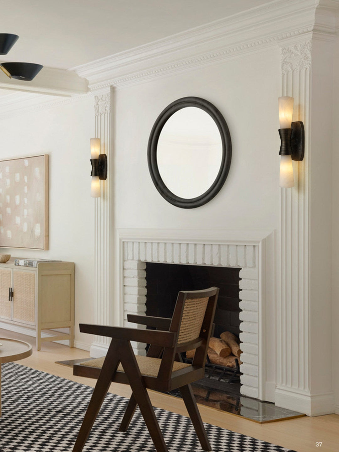 Opal Alabaster Twist Wall Sconce