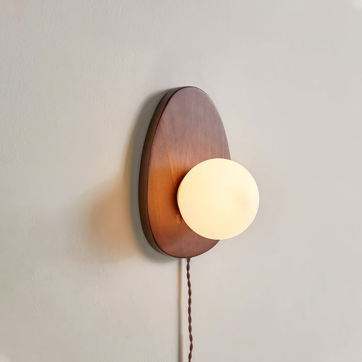 Orba Walnut Plug-in Wall Lamp