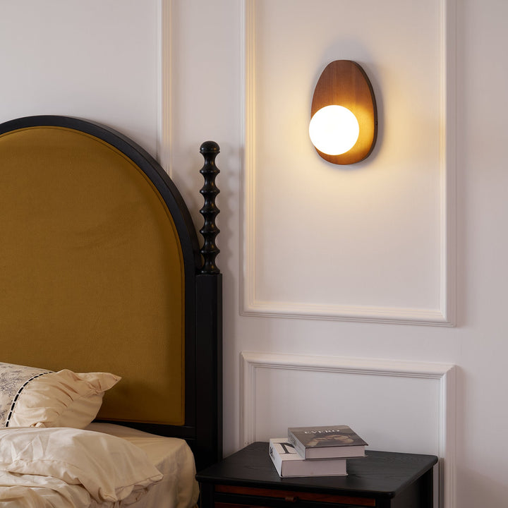 Orba Walnut Plug-in Wall Lamp