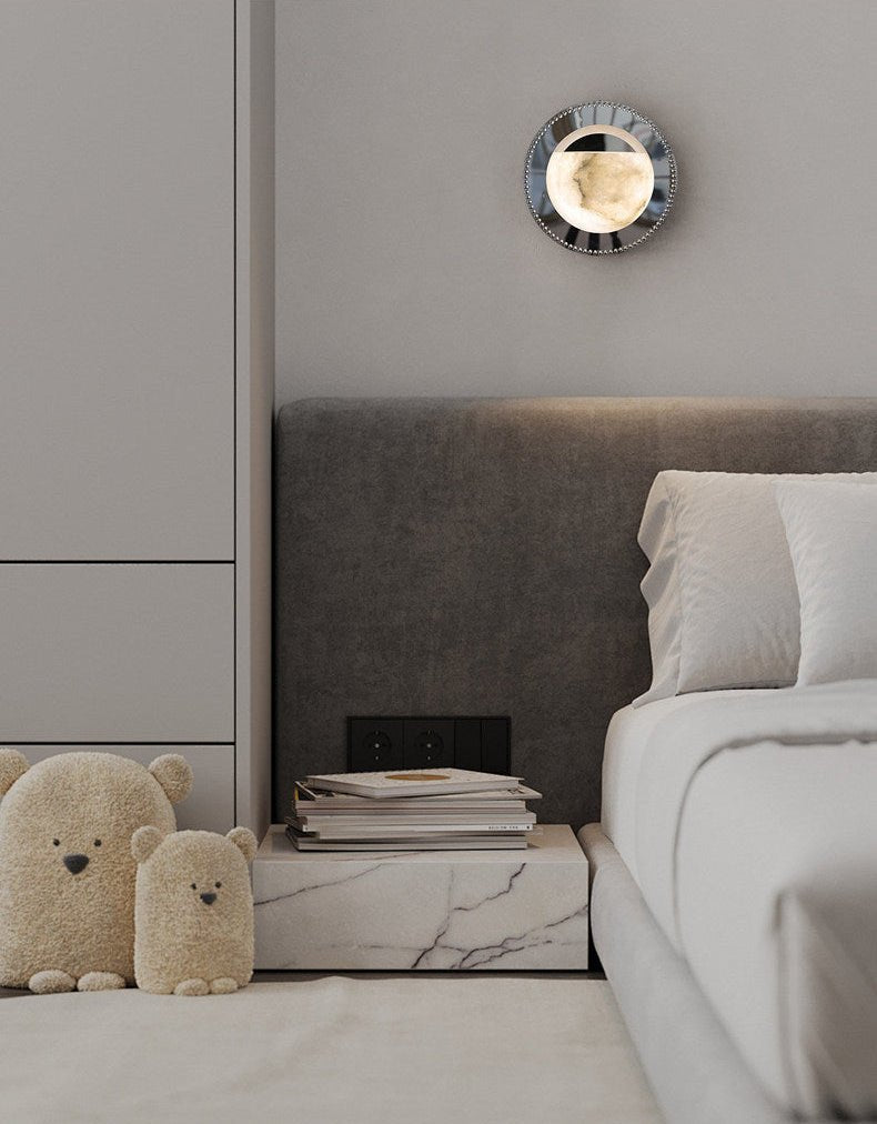 Orbit Pearl Alabaster Wall Light