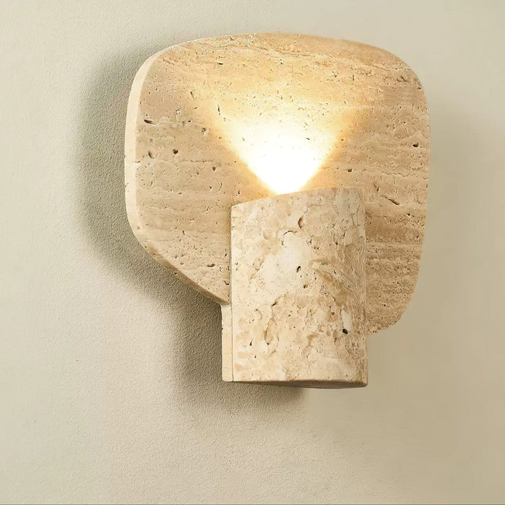 Organic Travertine Cylinder Wall Light