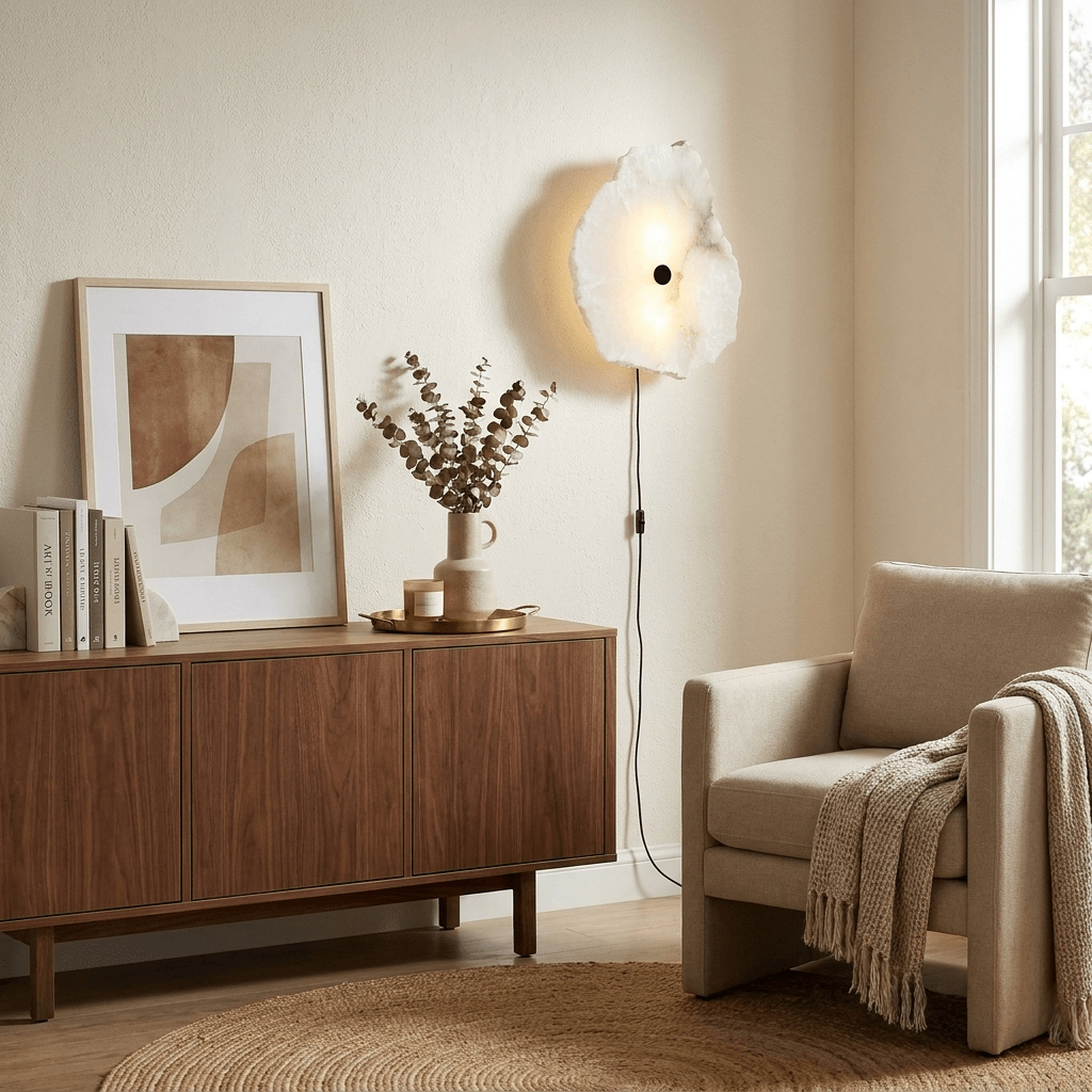 Petra Alabaster Plug-in Wall Lamp