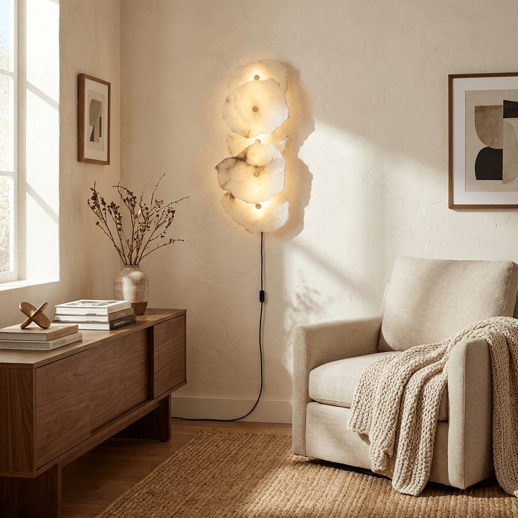 Petra Alabaster Plug-in Wall Lamp