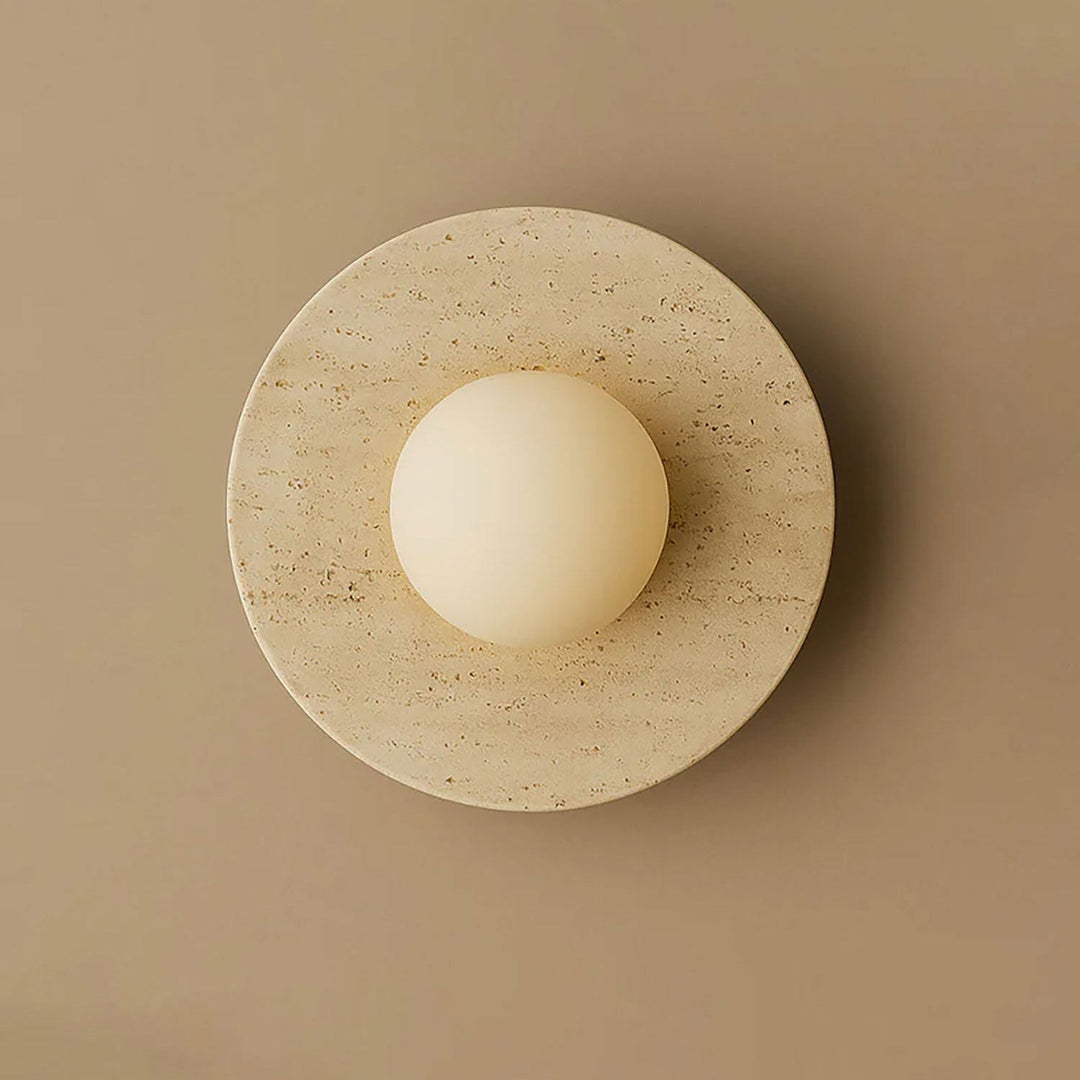 Pietraluna Round Stone Disc Wall Sconce
