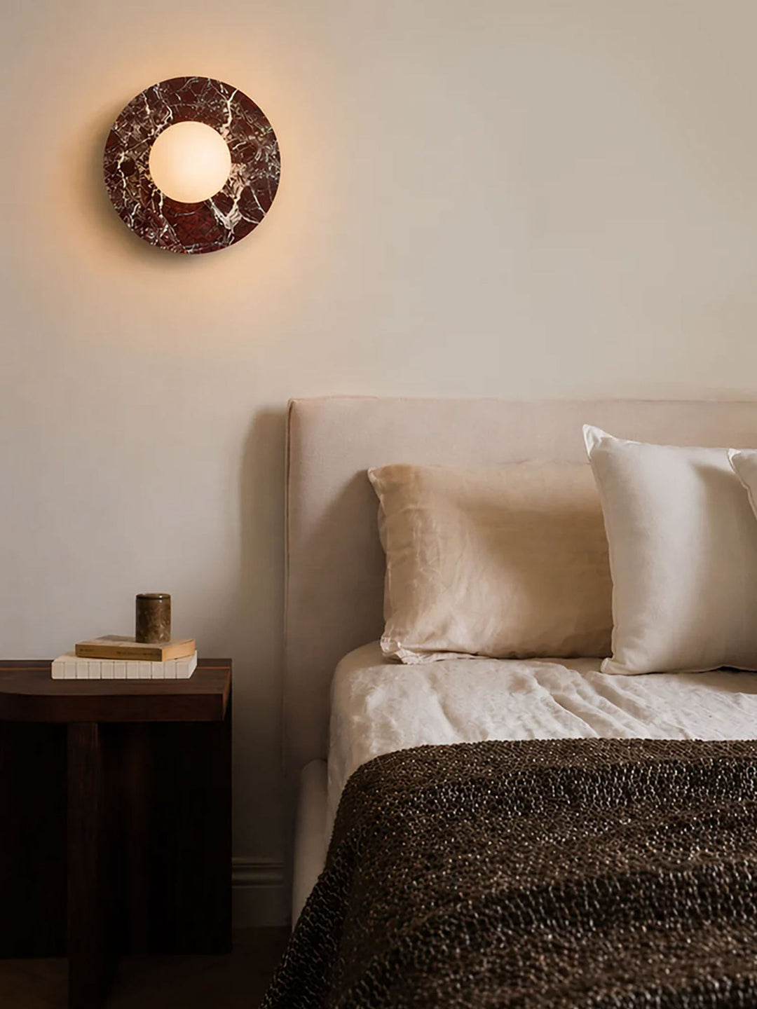 Pietraluna Round Stone Disc Wall Sconce