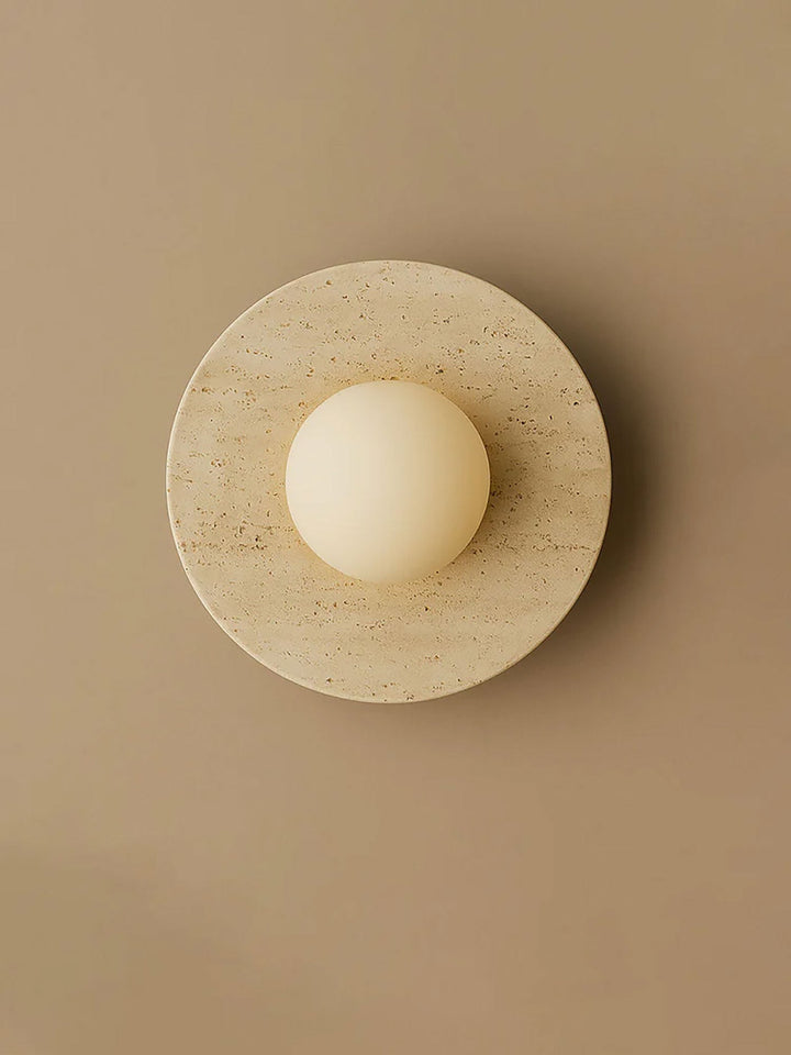 Pietraluna Round Stone Disc Wall Sconce