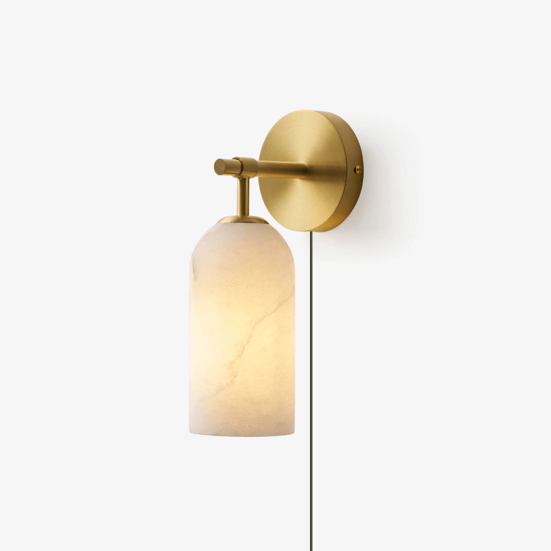 Pillar Alabaster Plug-in Wall Sconce