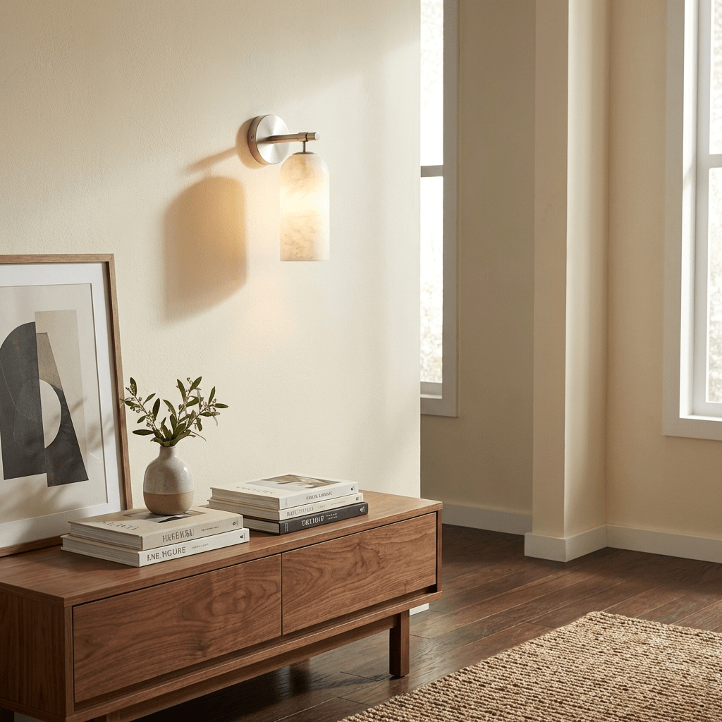 Pillar Alabaster Wall Sconce