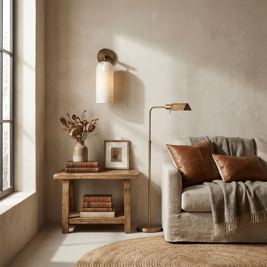 Pillar Alabaster Wall Sconce
