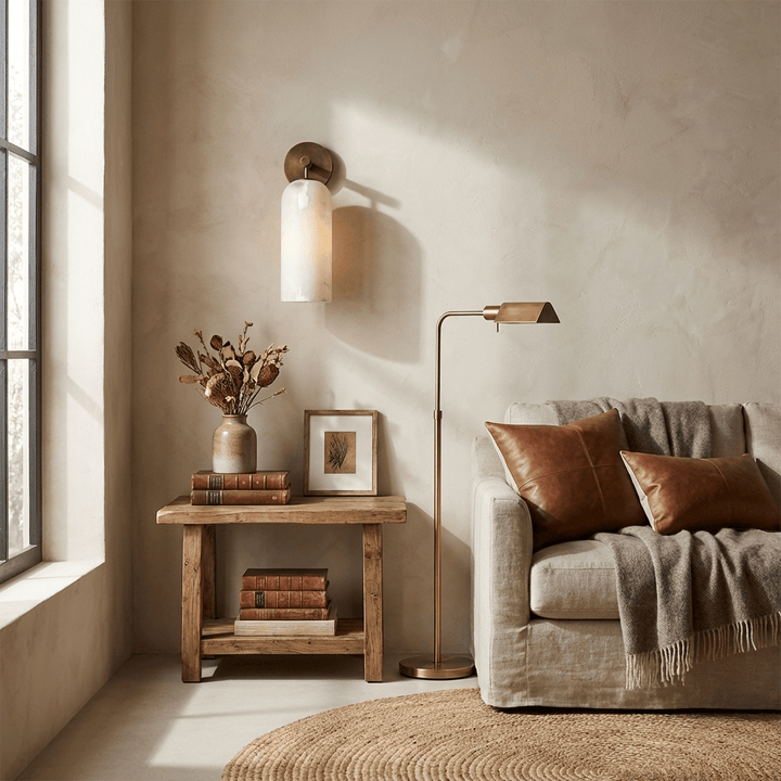 Pillar Alabaster Wall Sconce