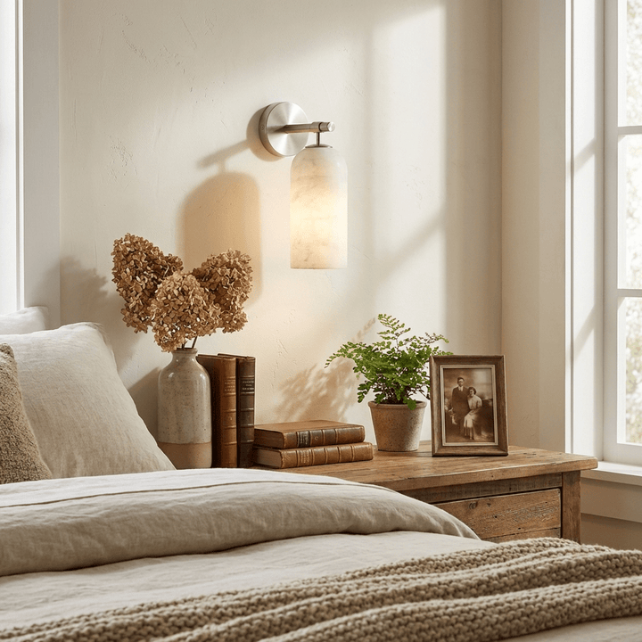 Pillar Alabaster Wall Sconce