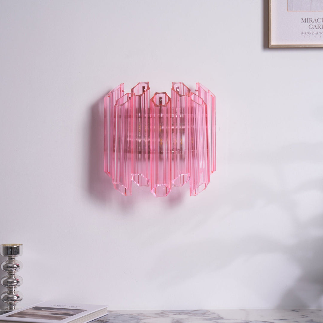 Pink Palermo Glass Wall Lamp