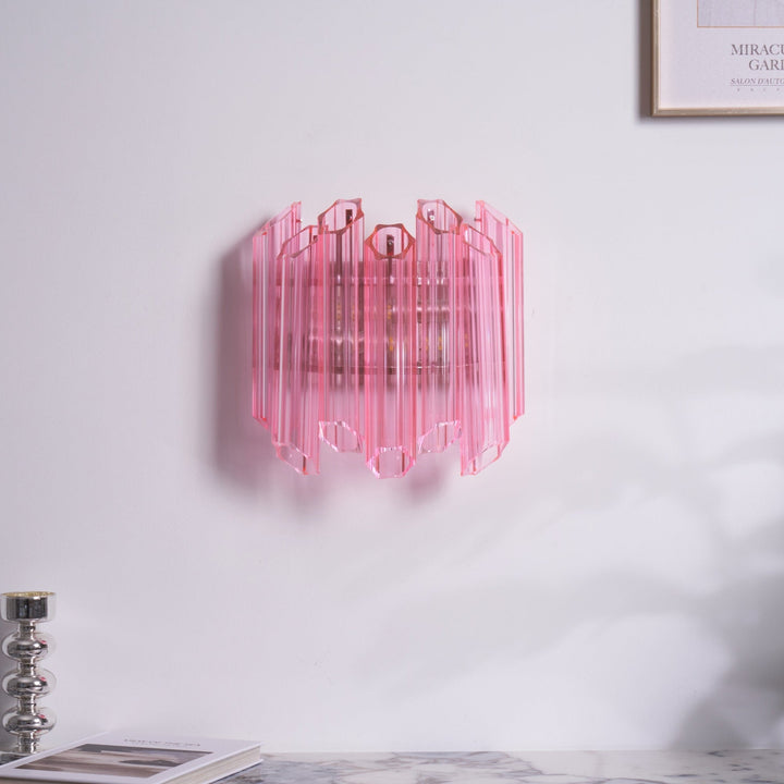 Pink Palermo Glass Wall Lamp