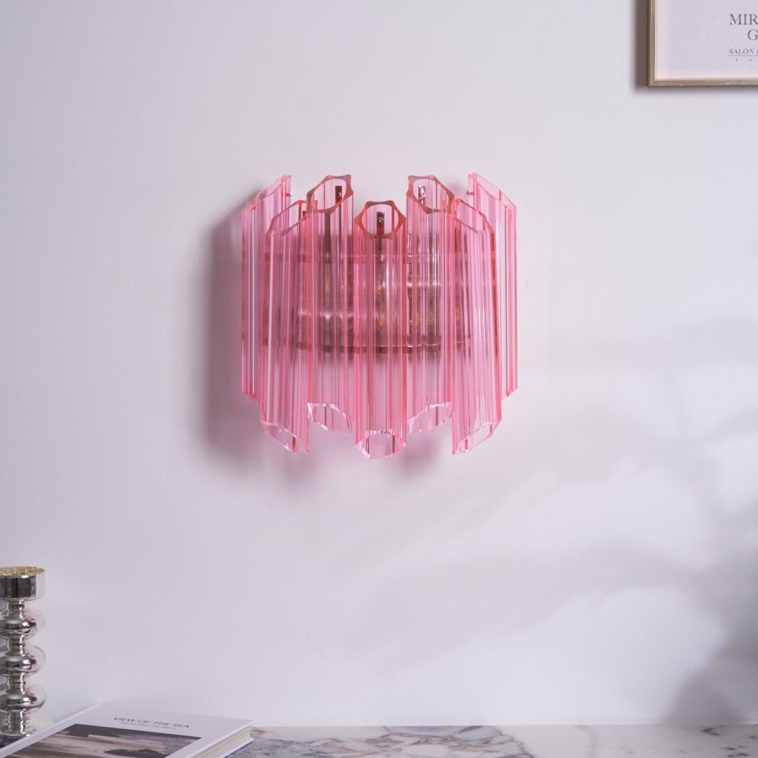 Pink Palermo Glass Wall Lamp