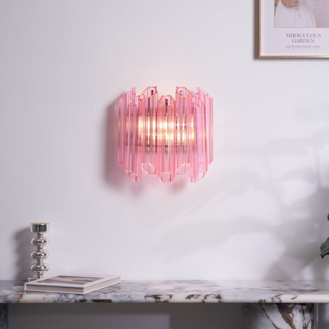 Pink Palermo Glass Wall Lamp