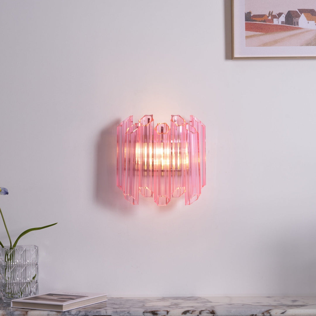 Pink Palermo Glass Wall Lamp