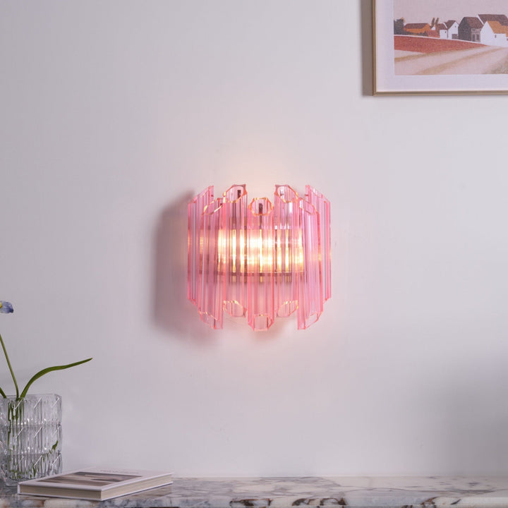 Pink Palermo Glass Wall Lamp