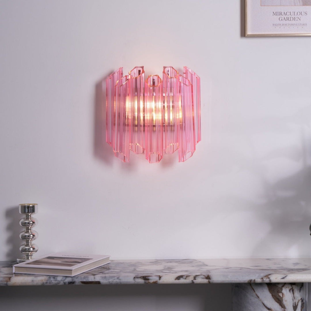 Pink Palermo Glass Wall Lamp