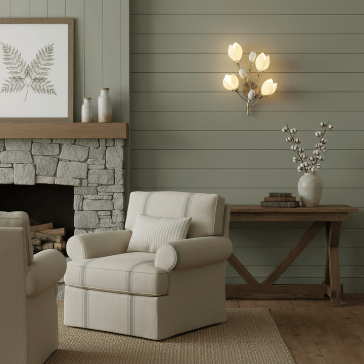Porcelain Magnolia Wall Lamp