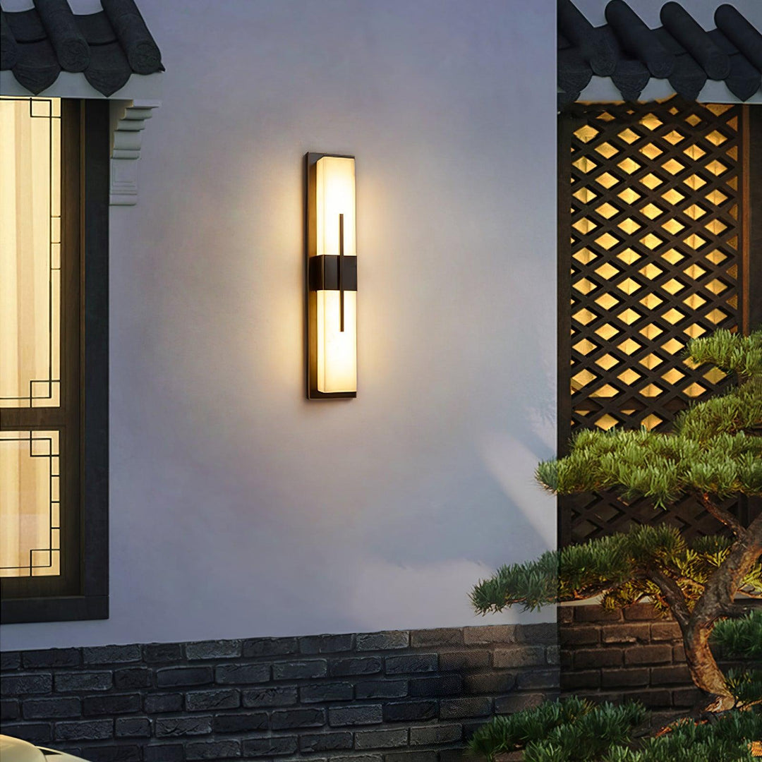 Possini Outdoor Alabaster Wall Light