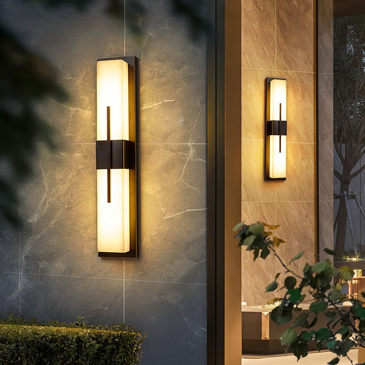 Possini Outdoor Alabaster Wall Light