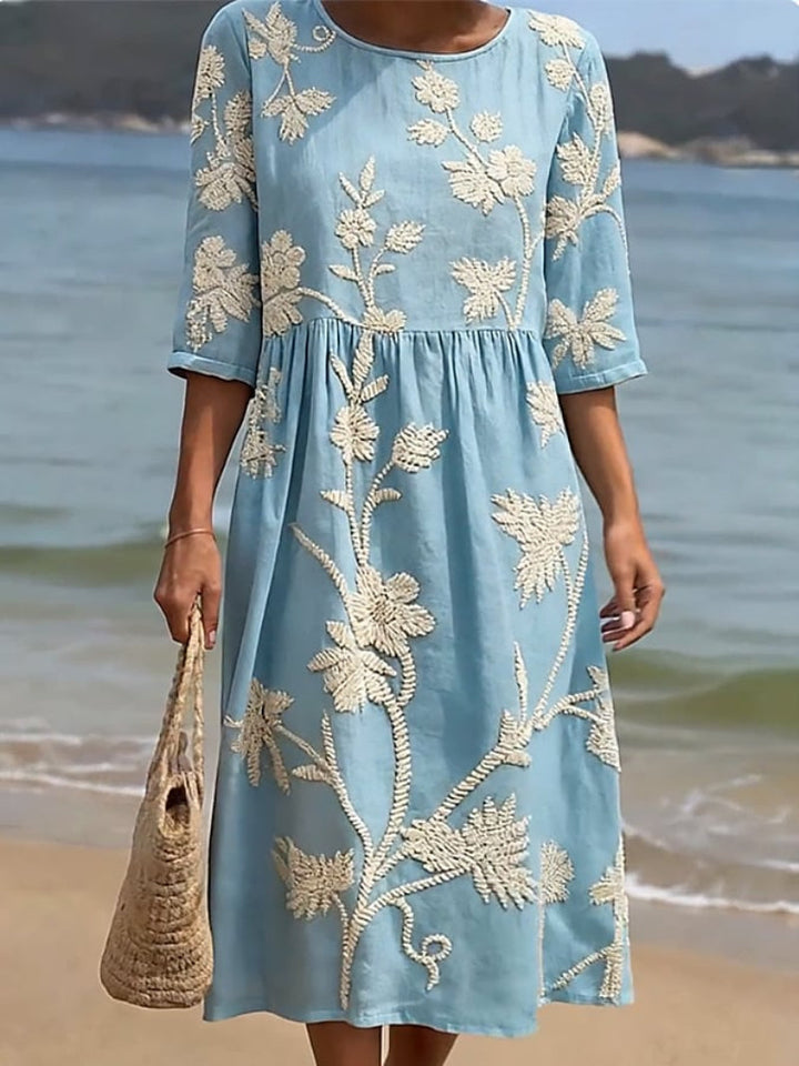 MIDI BRODERIE JURK VOOR VROUWEN