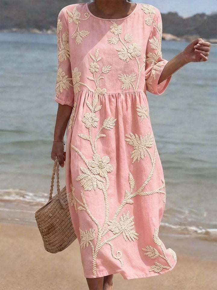 MIDI BRODERIE JURK VOOR VROUWEN