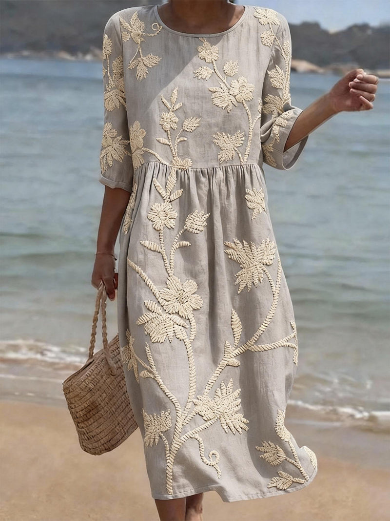 MIDI BRODERIE JURK VOOR VROUWEN