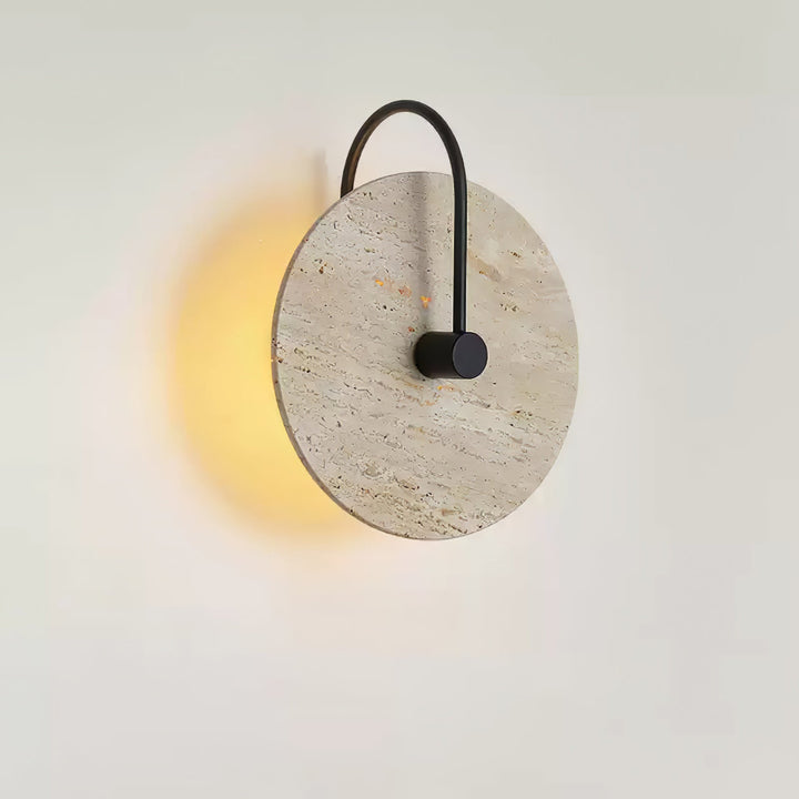 Round Travertine Wall Lamp