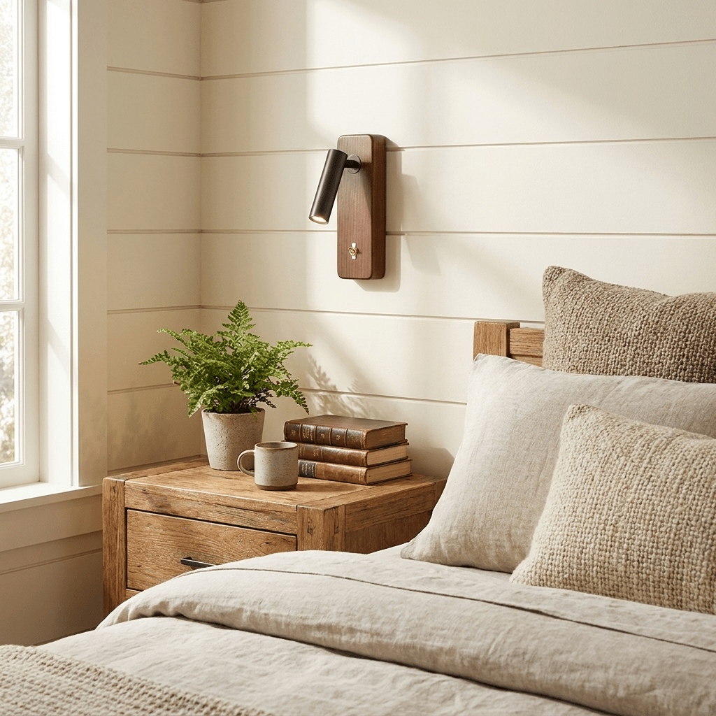 Rowan Wood LED Reading Wall Sconce