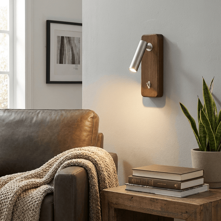 Rowan Wood LED Reading Wall Sconce