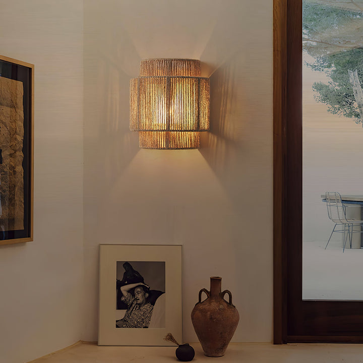 Rustic Weave Wall Lamp