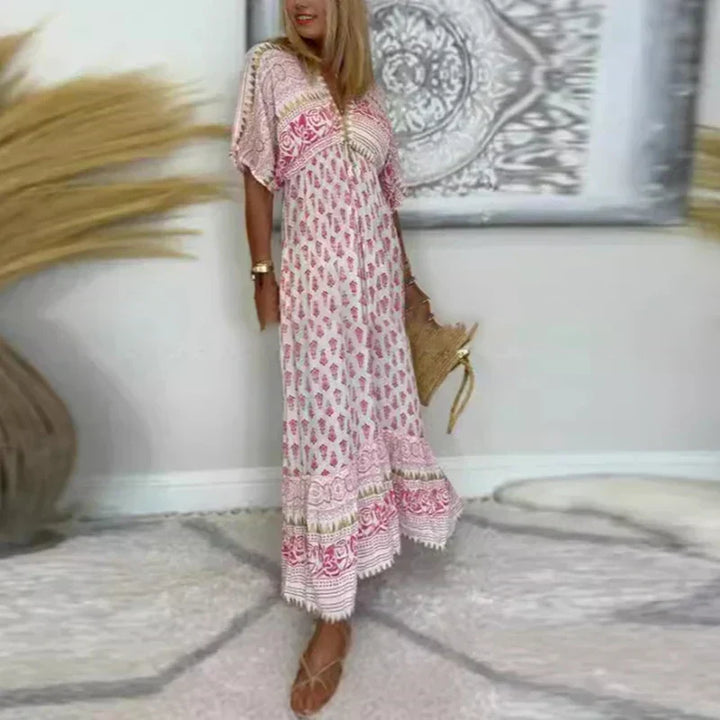 CHIQUE MAXI JURK MET PATROON VOOR VROUWEN