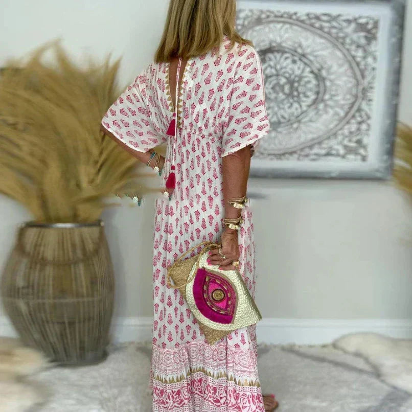 CHIQUE MAXI JURK MET PATROON VOOR VROUWEN