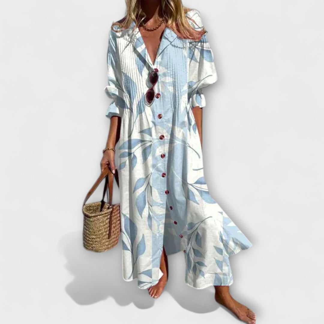 MINIMALISTISCHE VLOEIENDE MAXI-JURK VOOR VROUWEN