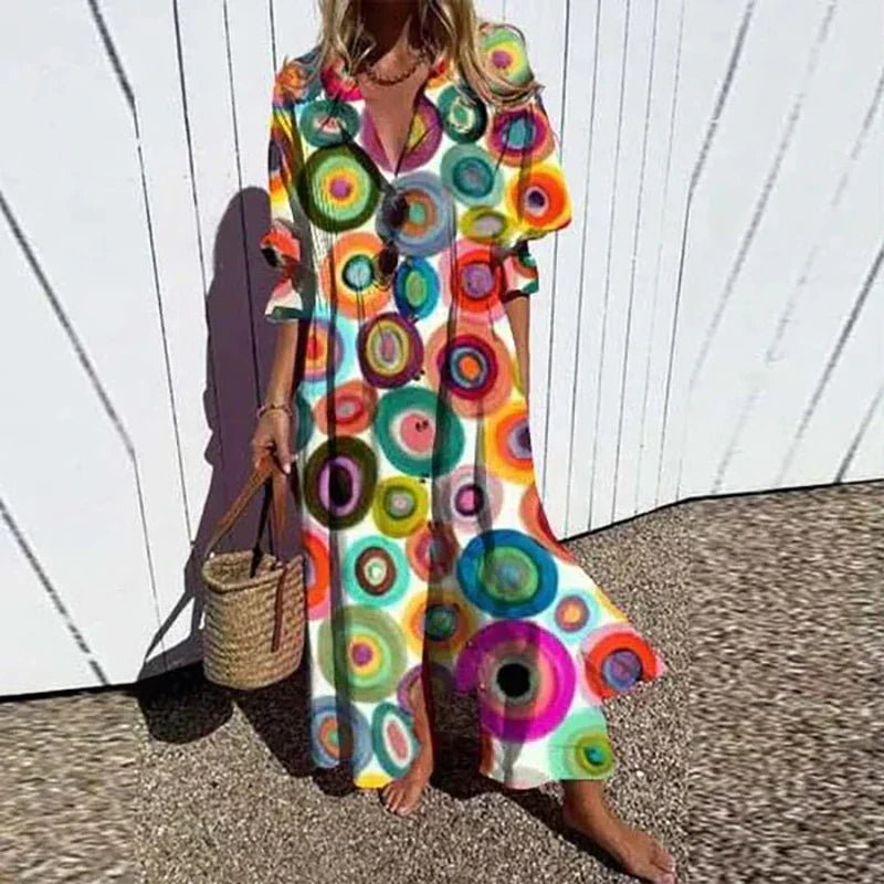 MAXI-JURK MET PRINT VOOR VROUWEN
