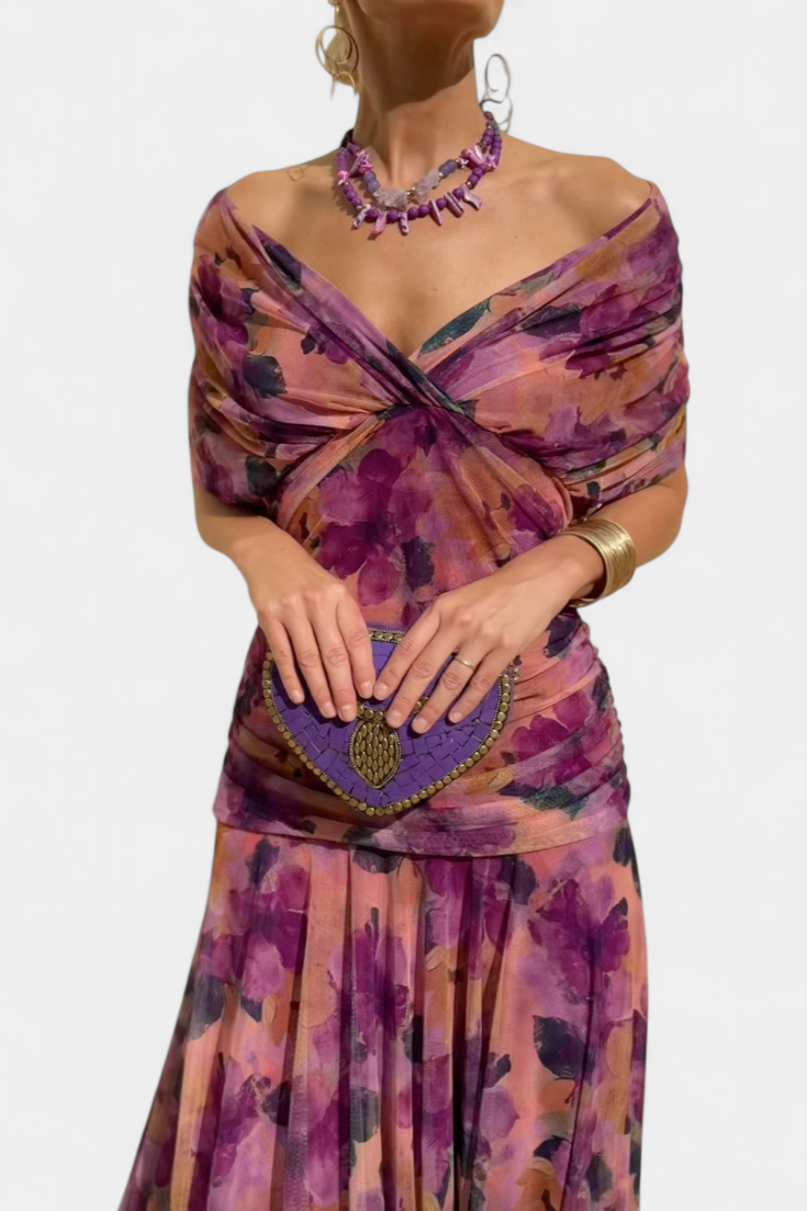 CHIC MAXI JURK MET V-HALS VOOR VROUWEN