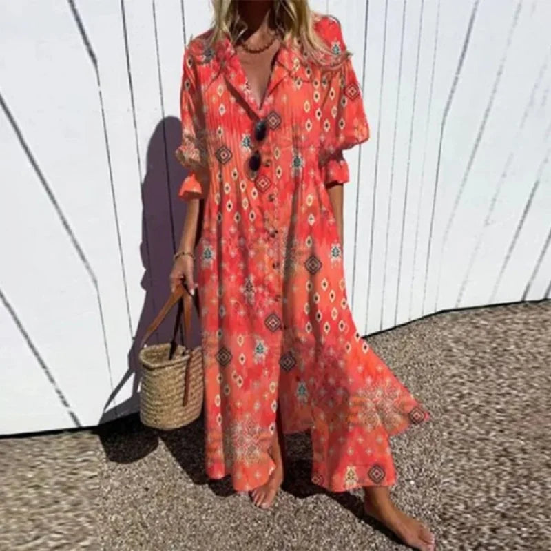 MAXI-JURK MET PRINT VOOR VROUWEN
