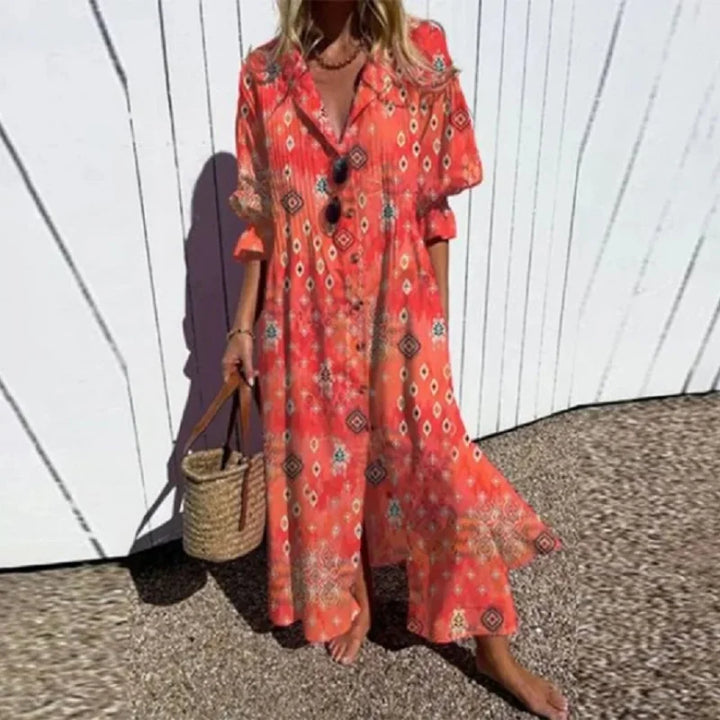 MAXI-JURK MET PRINT VOOR VROUWEN