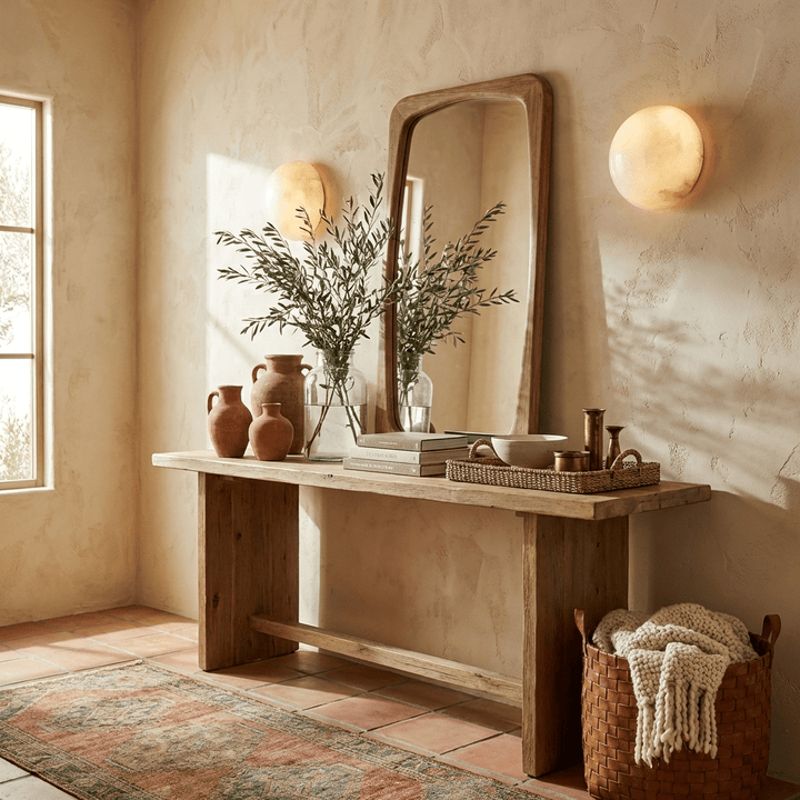 Semicircular Alabaster Wall Lamp