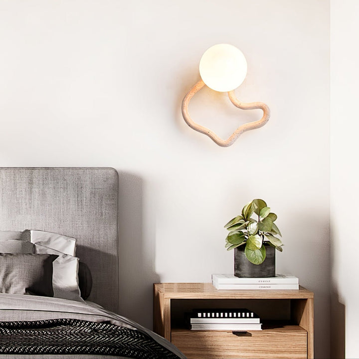 Serpentine Travertine Wall Sconce