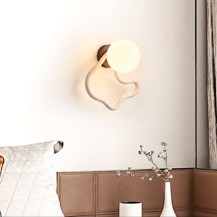 Serpentine Travertine Wall Sconce