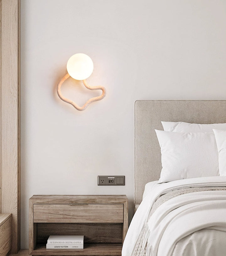 Serpentine Travertine Wall Sconce