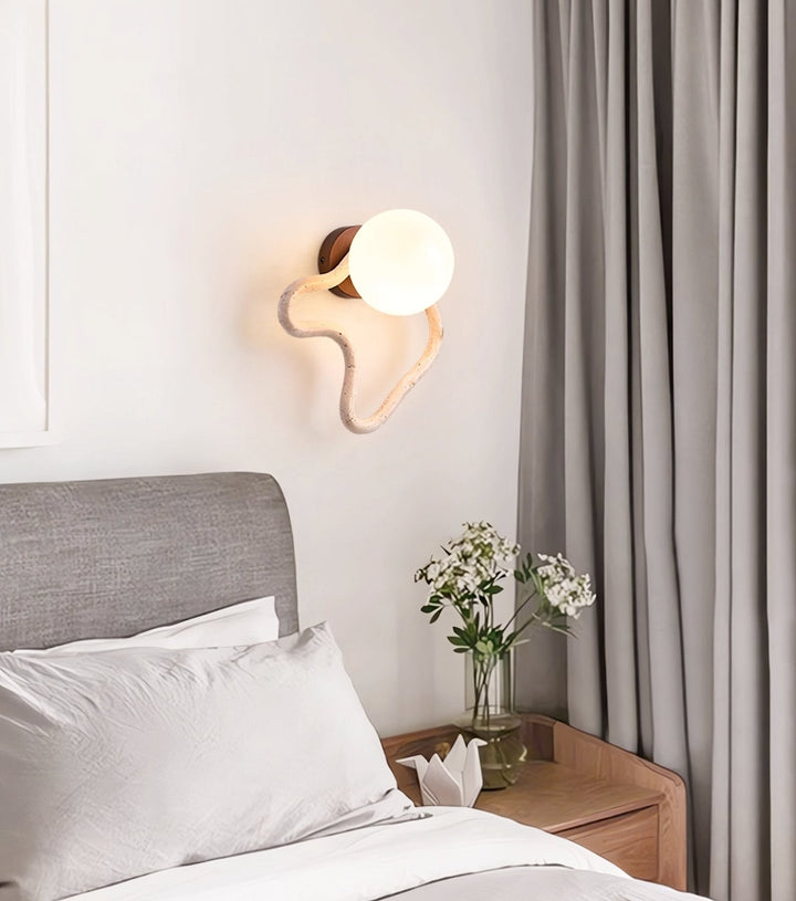 Serpentine Travertine Wall Sconce