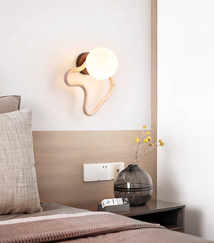Serpentine Travertine Wall Sconce