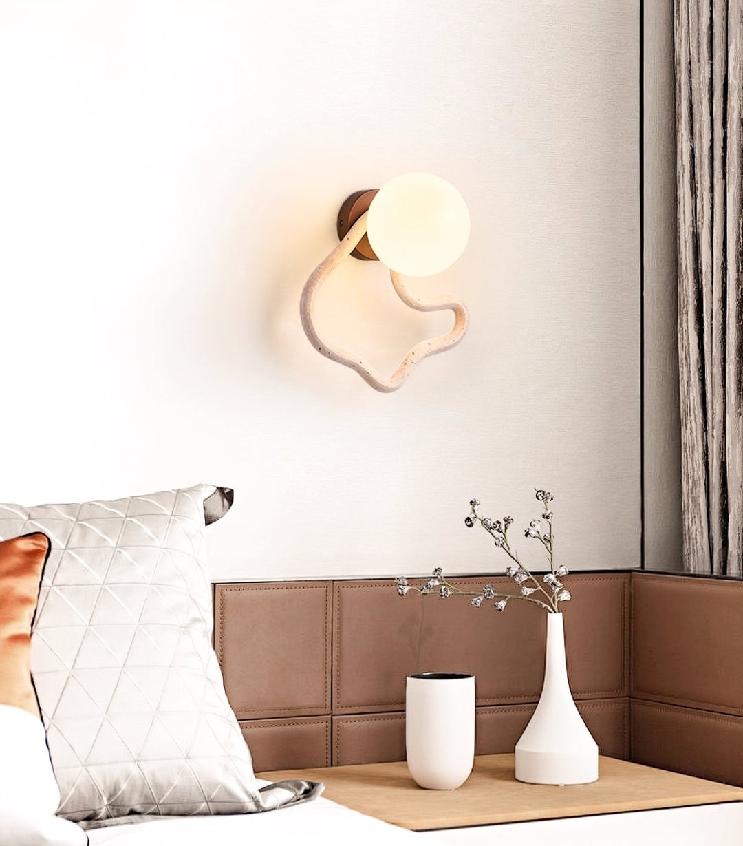 Serpentine Travertine Wall Sconce