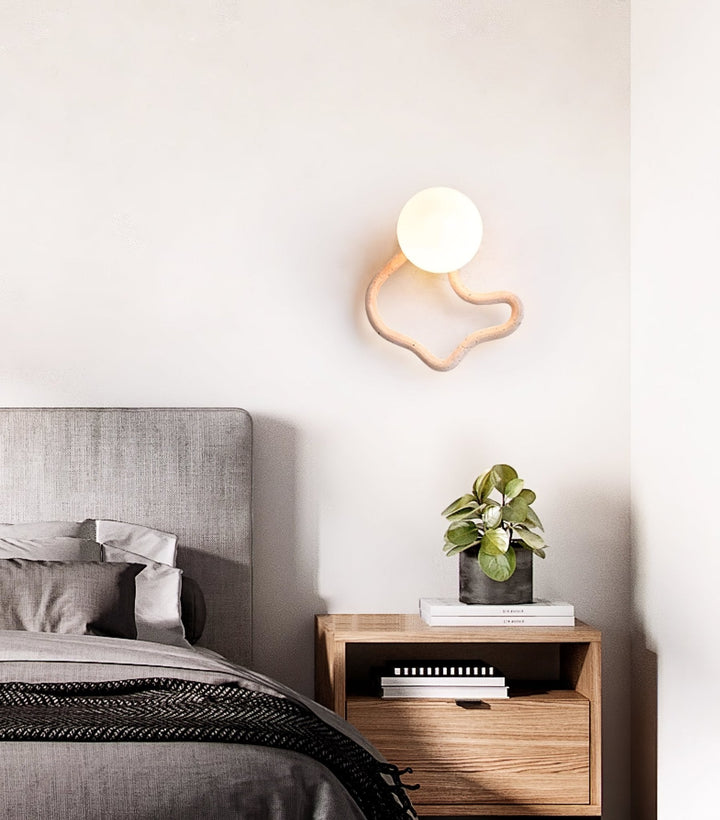 Serpentine Travertine Wall Sconce