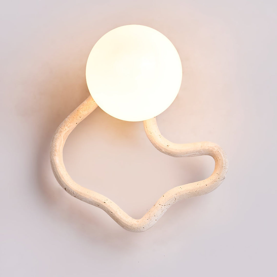 Serpentine Travertine Wall Sconce