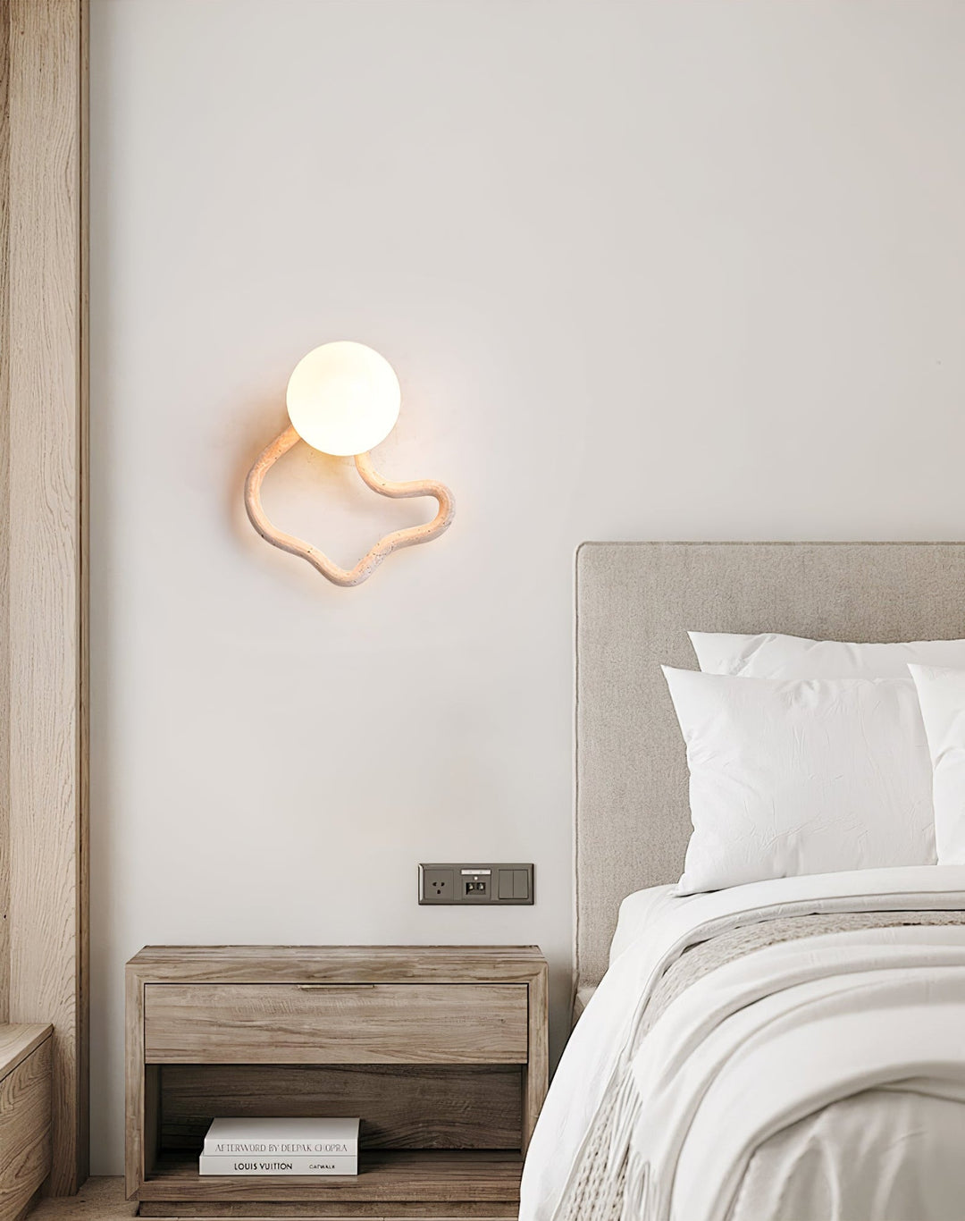 Serpentine Travertine Wall Sconce
